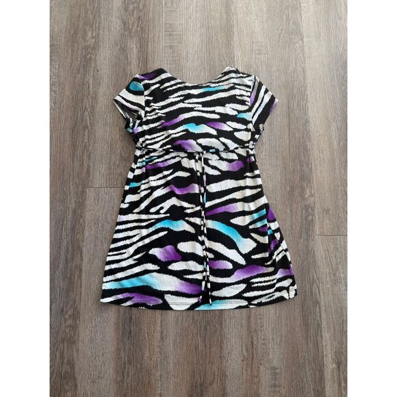 IZ Byer Y2K Zebra Print Sequin Shoulder Top - Picture 2 of 6